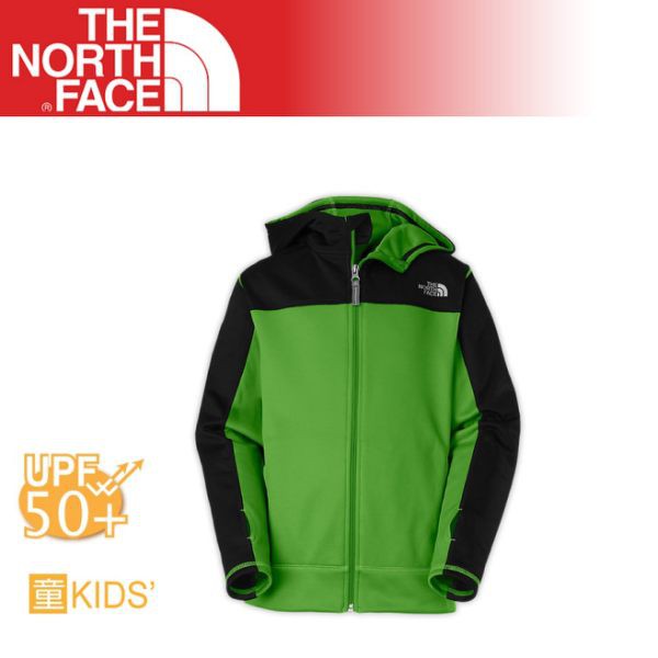 【The North Face 男童 抗UV刷毛兜帽外套《閃光綠》】A9EL/質輕/保暖外套/帽T/悠遊山水