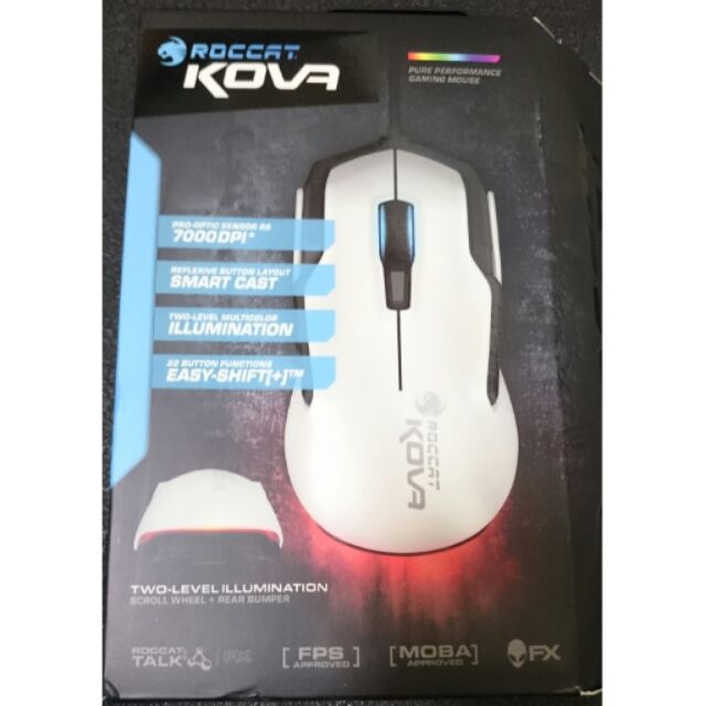 Roccat New Kova(白）光學電競滑鼠