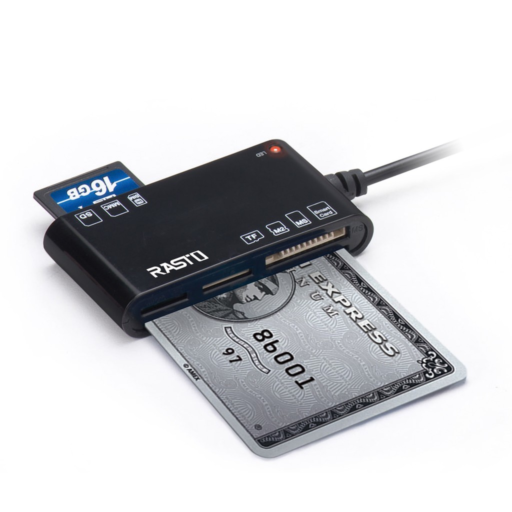 RASTO RT3 晶片ATM+五合一記憶卡複合讀卡機 熱插拔/三插槽/FISC II