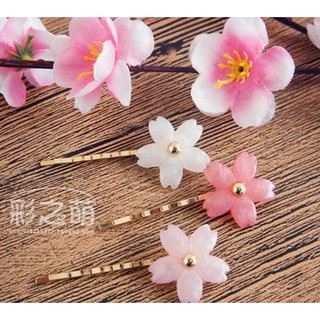 現貨在臺 貓熊繽雰 訂製壓克力材質和風櫻花髮夾/一字夾日系唯美森女小清新！軟妹少女中華風浴衣和服旗袍搭配粉白桃紅森女公主