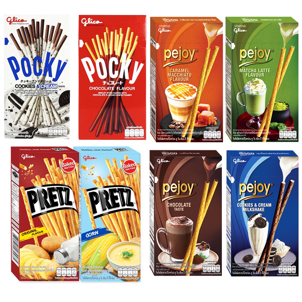 【glico】 餅乾棒  巧克力/焦糖瑪奇朵/抹茶拿鐵/玉米 POCKY、PEJOY、PRETZ