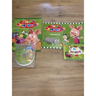 New Here We Go美語中班4 5歲英語教材 3書2cd合售 4 5歲適合 含1本英文單字及a Z字母隨身小書 蝦皮購物