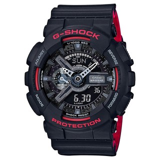 【CASIO】G-SHOCK 黑x紅配色熱賣人氣款 打造最MAN造型 GA-110HR-1A 台灣卡西歐公司貨