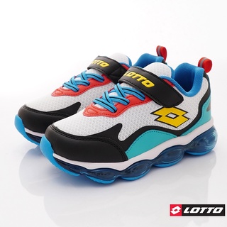 lotto樂得義大利專業運動童鞋-float氣墊跑鞋-lt0akr2218白黑綠(中大童段)