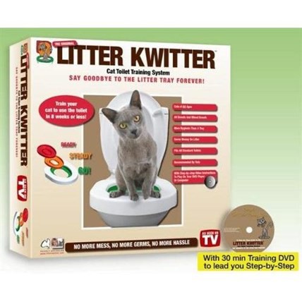【Litter Kwitter】 3段式 寵物馬桶訓練器 貓廁所 貓馬桶 貓如廁訓練器 代替貓砂盆備用盤