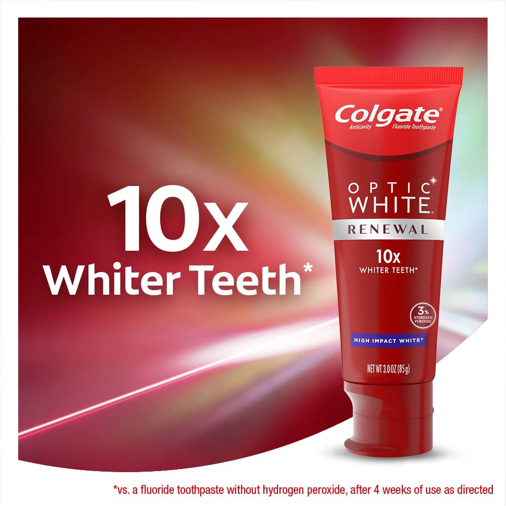 🔥[現貨＋電子發票] 🇺🇸高露潔 光感鑽白系列 Optic White Renewal 美白牙膏 美女牙醫推薦 亮白