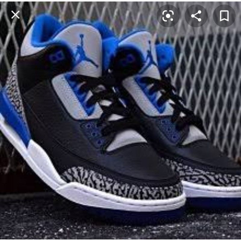 Nike Jordan 3代黑藍us8.5