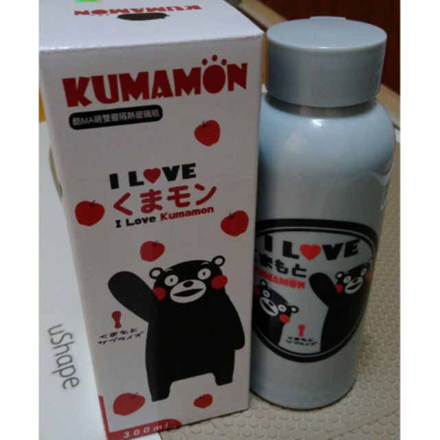 日本九州熊本kumamon 雙層隔熱玻璃瓶300ml 水筒 蝦皮購物