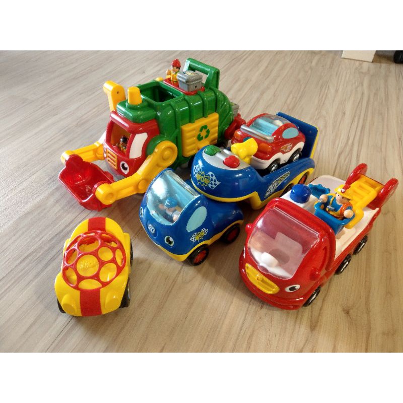 二手 wow toys 最低價 雲梯車 資源回收垃圾車 賽車救援拖吊車 送OBALL洞動車