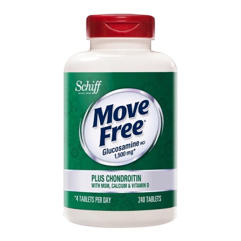 Schiff Move Free 益節葡萄糖胺+軟骨素+MSM+維生素D+鈣錠240錠 #363984