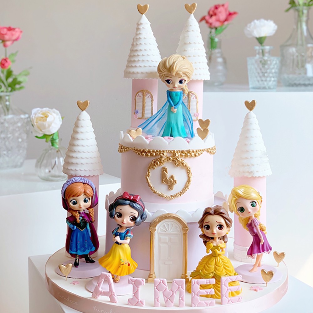12 種設計冷凍主題 Elsa Anna Frozen 2 蛋糕小雕像裝飾玩具蛋糕裝飾