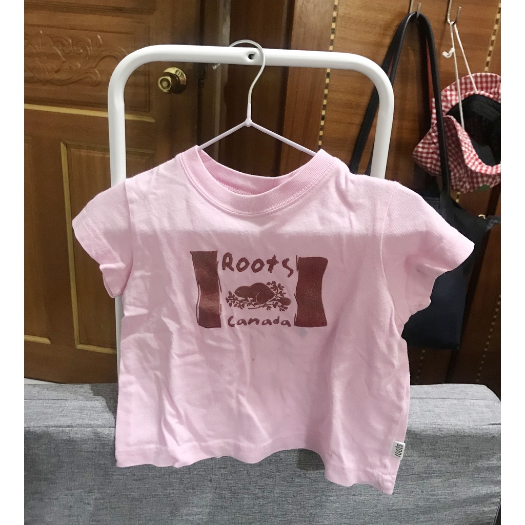 ROOTS 73 女童粉色短袖上衣（二手）