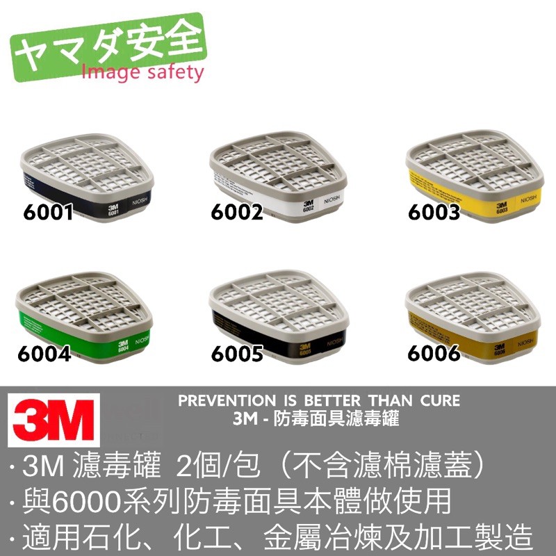 3m濾毒罐6001 6002 6003 6004 6005 6006 山田安全防護防毒面具濾毒罐 2入 包 蝦皮購物