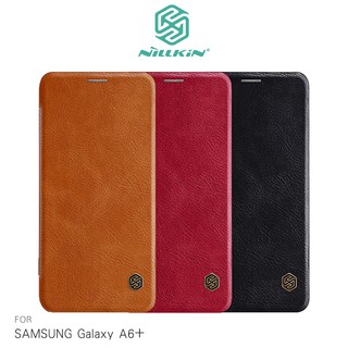 NILLKIN SAMSUNG Galaxy A6+ 秦系列皮套 可插卡 側翻 皮革 保護套