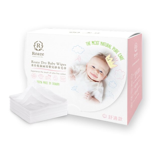 柔仕 Roaze 嬰兒紗布毛巾(160片/盒)
