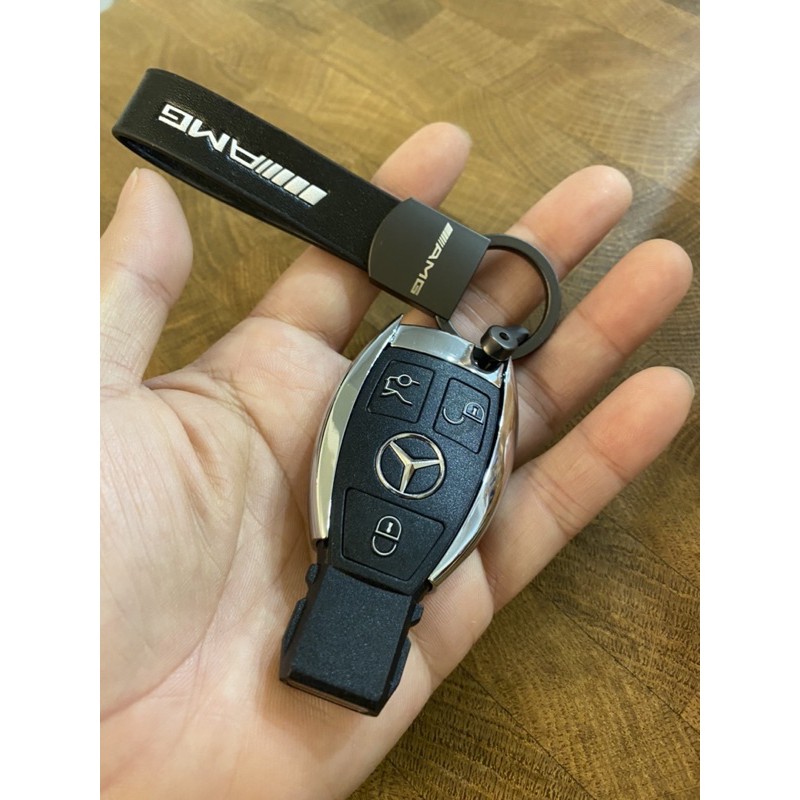 賓士 AMG 樣式 黑色 汽車 遙控 皮革 吊飾 鑰匙圈 鑰匙扣 鑰匙環 w204 CLA GLA W210 w212