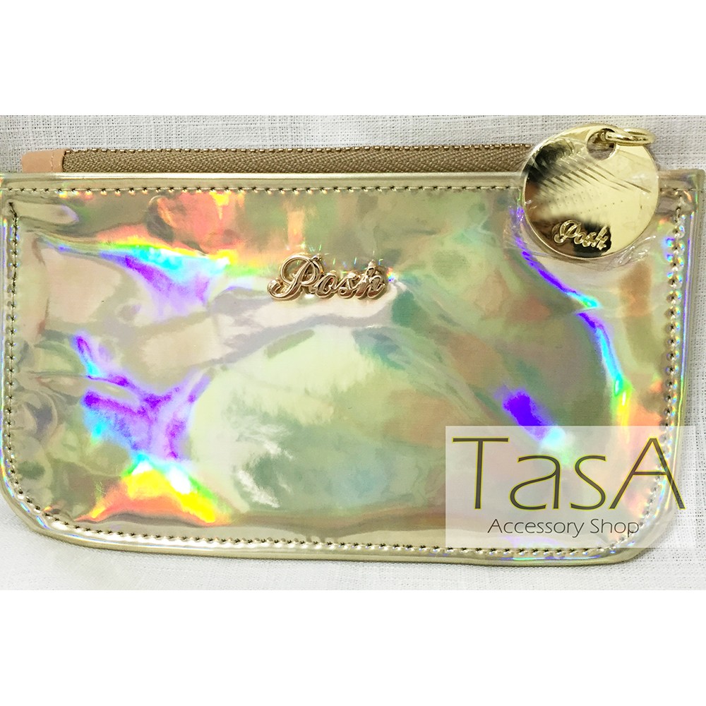 TasA Accessory shop-泰國設計師品牌 POSH 小錢包/零錢包/手機包-金屬彩虹光澤閃爍款 魅力金