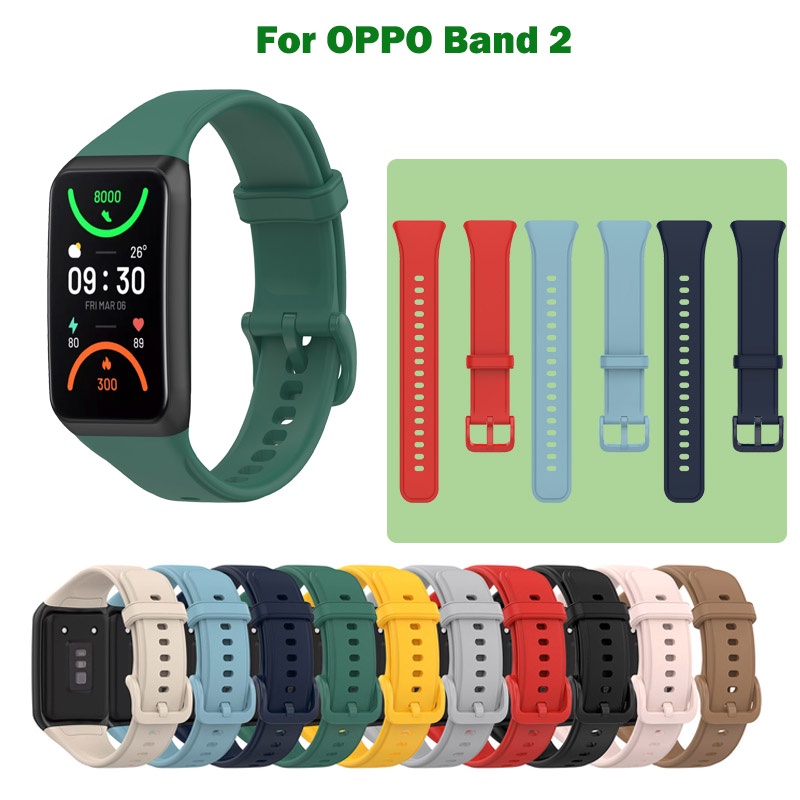 適用於 OPPO Band 2 替換腕帶的運動矽膠錶帶
