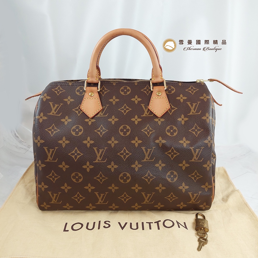 【雪曼國際精品】LV  M41526經典Monogram Speedy 30手提/波士頓包，無背帶款～二手商品8.8成新