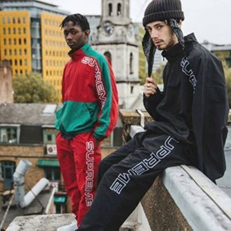 人気提案 Split Supreme 17SS Track Black Jacket - ナイロンジャケット