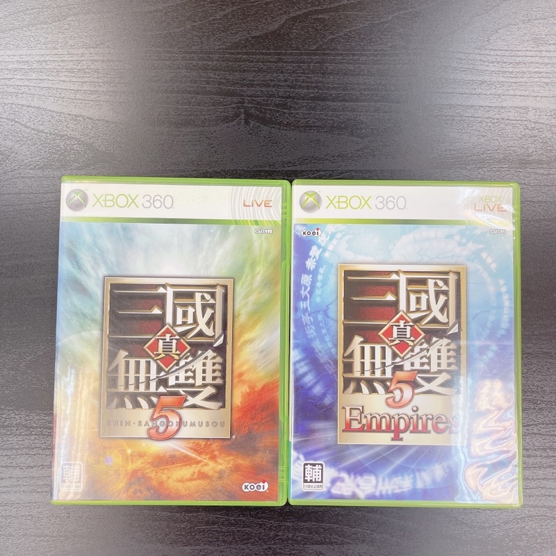 二手 XBOX 真三國無雙5 中文版+帝王傳Empires中文版（不拆賣）二手XBOX360遊戲片，贈四片運動遊戲片