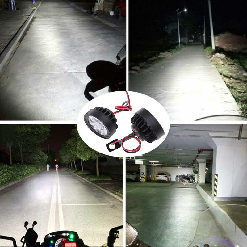 Edb * 2 件摩托車 LED Pod 6 LED 駕駛燈超級聚光燈越野霧燈 SUV 輔助燈工作燈