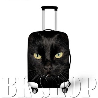 ◤BK SHOP◢ 彈力布行李套 保護套 行李箱套 防塵套(行李箱18寸～28寸適用)-動物系列 黑貓