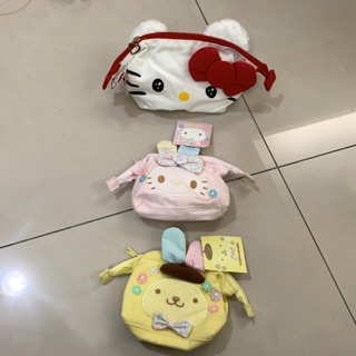 全新 兔耳朵系列 sanrio 三麗鷗 hello kitty 美樂蒂 布丁狗 帆布立體 化妝包 收納小包 包包