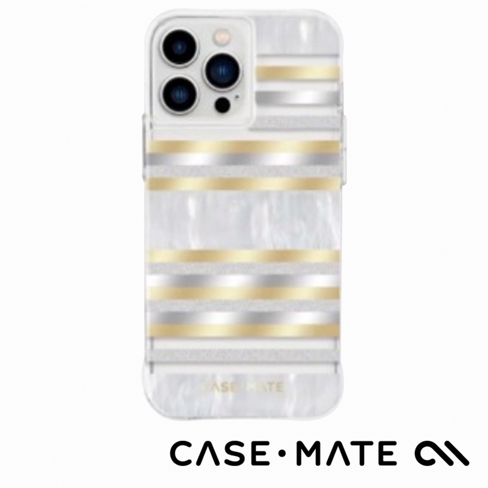 美國Case-Mate iPhone 14 系列 Karat Pearl 璀璨條紋環保抗菌防摔手機殼 支援MagSafe