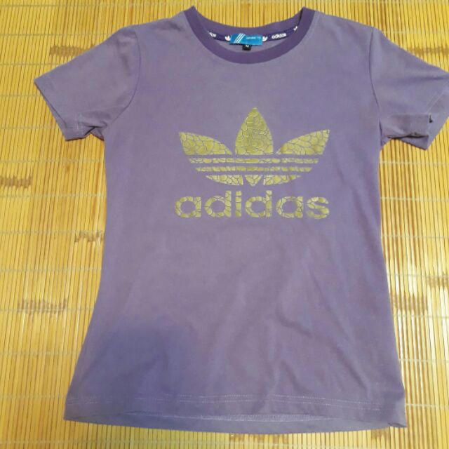 紫色 adidas T shirt