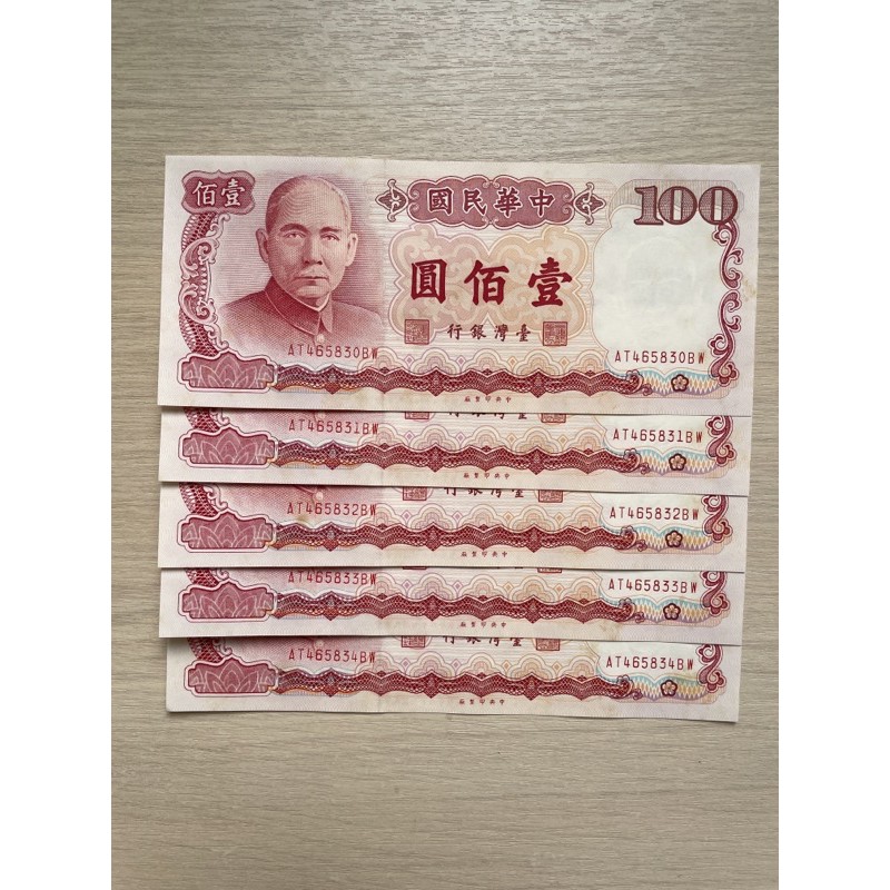 百元舊鈔票/76年百元紙鈔/台幣