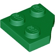 LEGO 樂高 綠色 2x2 切角薄板 Green Cut corner plate 26601