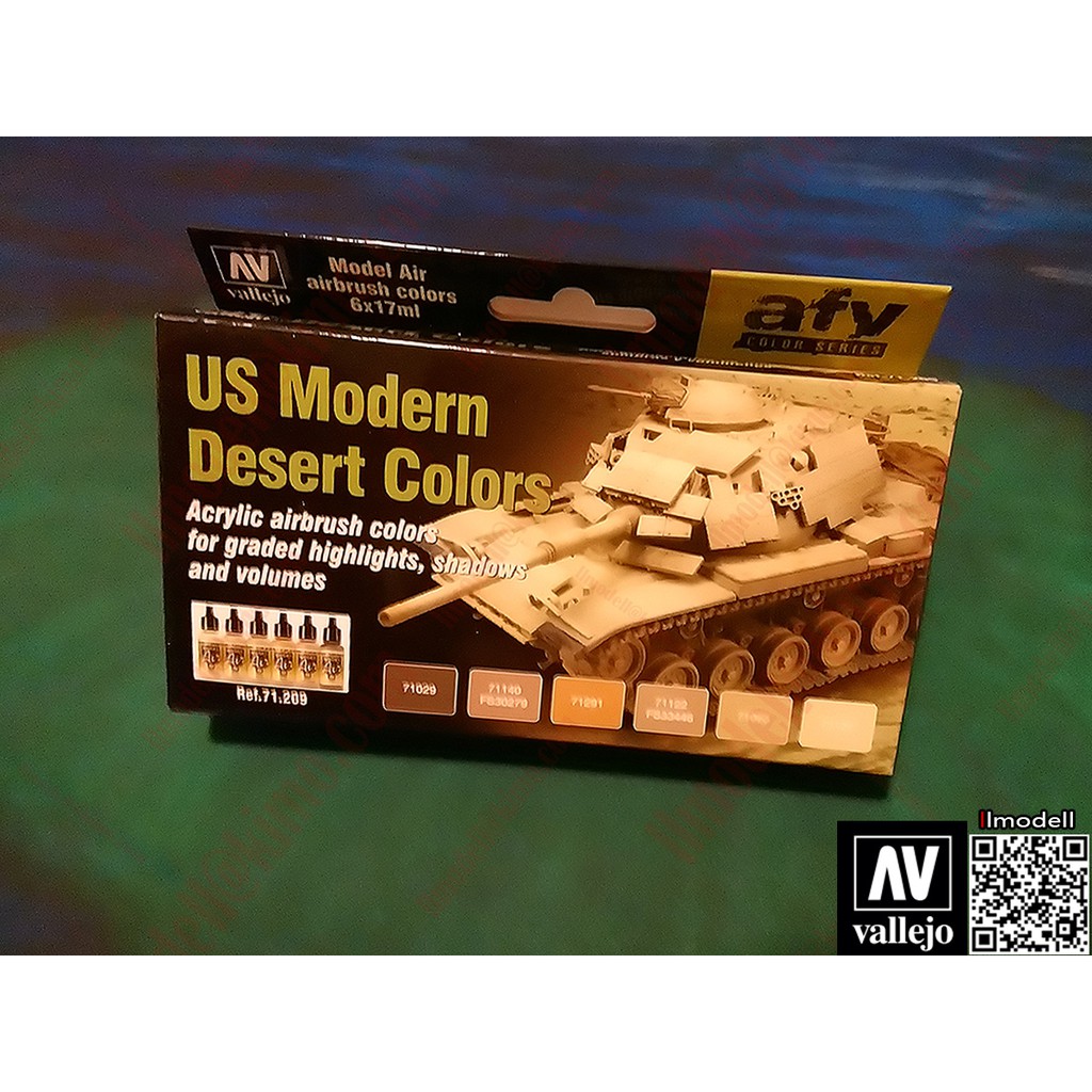 Vallejo Model Air Set: 71209 US Modern Desert Colors (6x17ml)