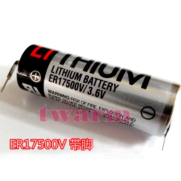 TW11049 / 型號：ER17500V (帶焊腳) / 3.6V PLC電池 數控鋰電池 (NO.39)