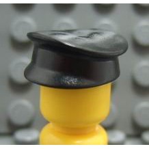 【積木2010】樂高 LEGO 黑色 大盤帽 扁圓帽 警察帽 / 列車長帽 火車 3624 (C-04)