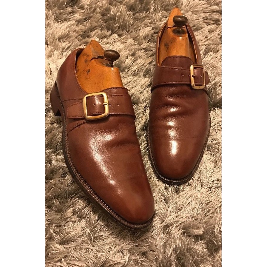 Loake Brown Leather Monk Strap Shoes Uk7 咖啡 孟克鞋 grenson