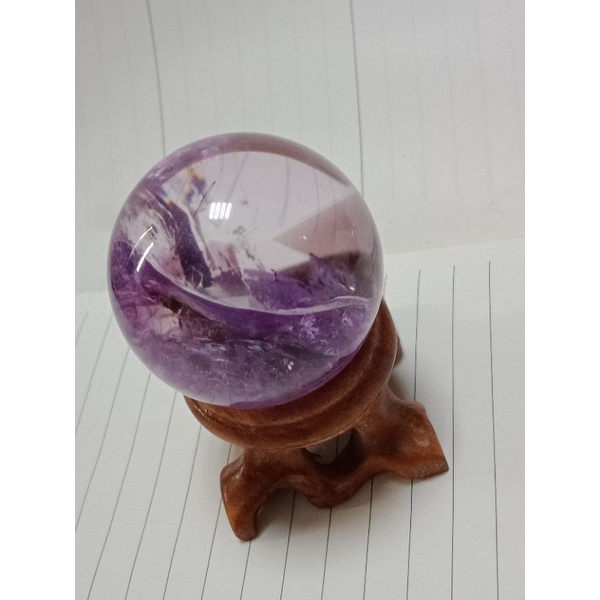 彩虹達碧茲紫黃晶水晶球。玻利維亞 【小小の晶礦屋】