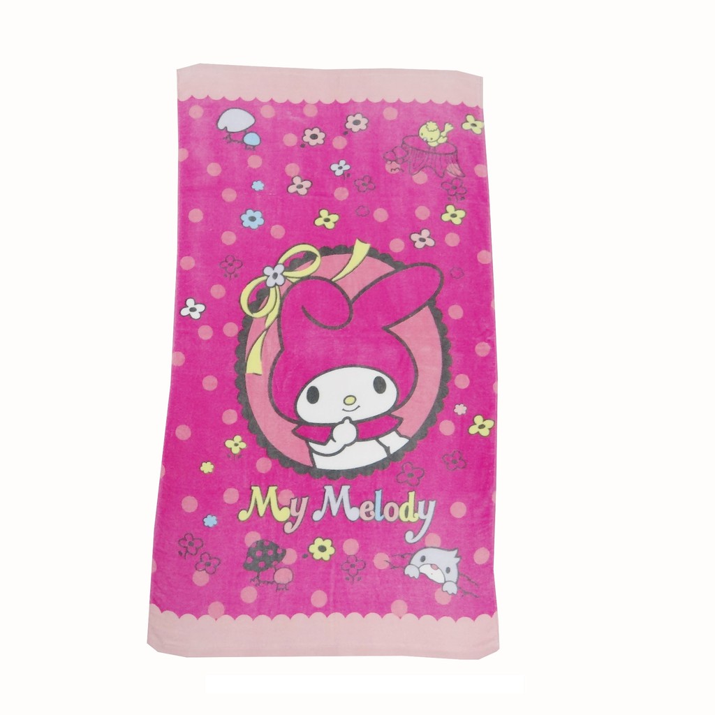 【Sanrio三麗鷗】花漾美樂蒂中浴巾 100%棉 60x110cm