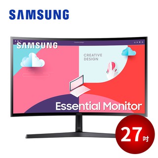 SAMSUNG 27吋 S3 1800R 美型曲面顯示器 S27C366EAC 電腦螢幕 【現折券】