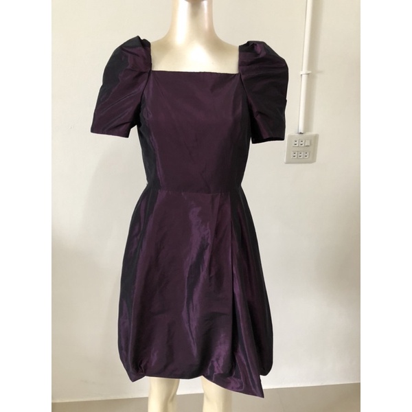 M’S GRACY精品二手 紫色亮滑面洋裝