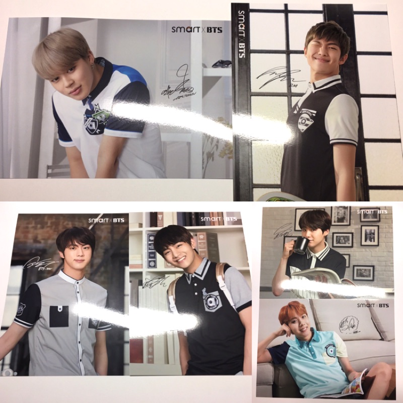 全新 現貨 Bts 防彈少年團代言smart 制服明信片官方泰亨智旻玧其號錫南俊碩珍 蝦皮購物