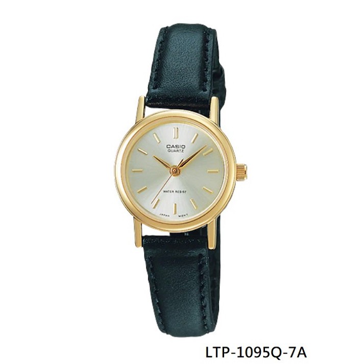 【CASIO】卡西歐 復刻皮帶金錶 防水 女錶 LTP-1095Q-7A LTP-1095復古小圓錶台灣卡西歐保固一年