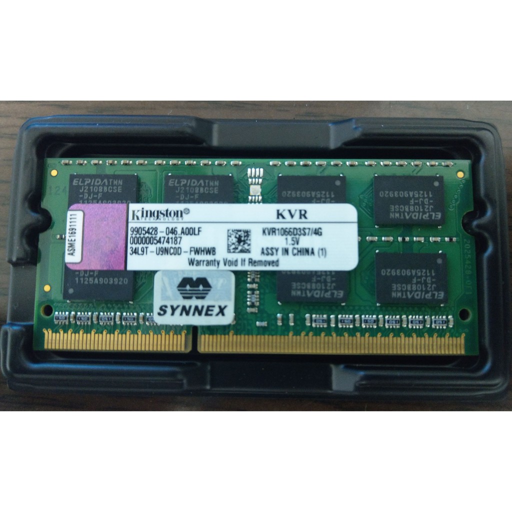 Kingston DDR3-1066 4G KVR1066D3S7/4G NBRAM 金士頓終身保固 筆電記憶體 雙面