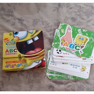 【紫晶小棧】海綿寶寶 ABC 學習識字圖卡 字母 幼兒教具 英文學習 玩具 字卡 圖卡 ABC