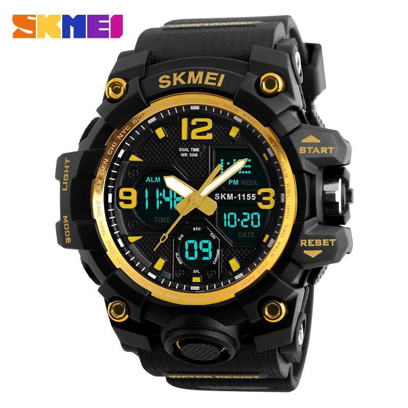 時刻美 SKMEI 1155B 雙顯示 多功能 夜光 日曆 防水 運動電子錶 男錶
