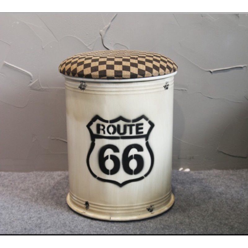 鐵桶凳 復古白 鐵桶椅 收納桶 置物桶 66號公路 美式仿舊工業風 loft 收納凳 雜貨王