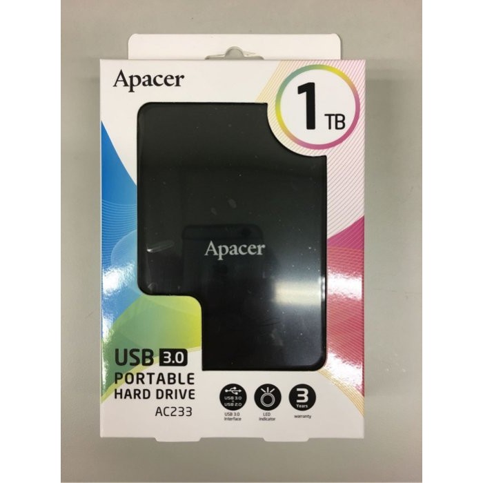 【GT精選】全新 宇瞻 Apacer AC233 1T 1TB USB 3.0 2.5吋 行動硬碟