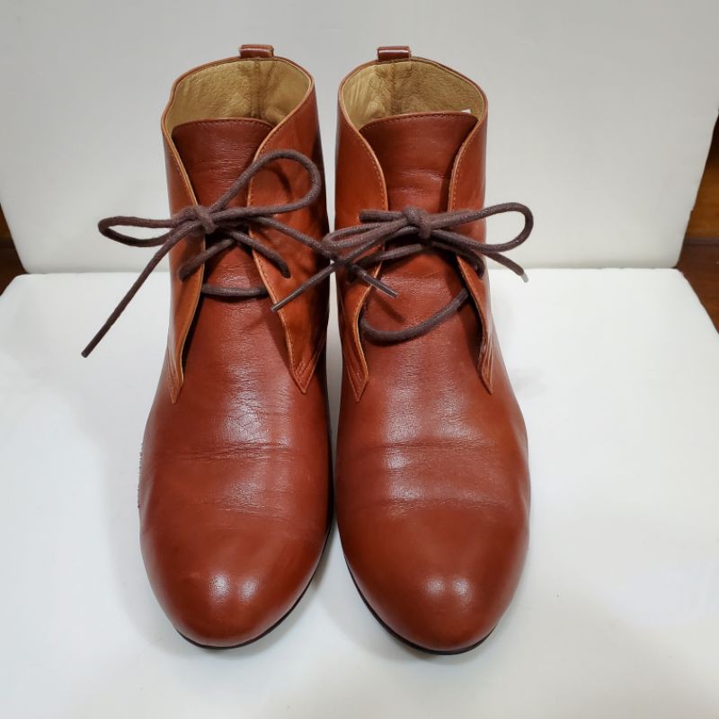 【二手】La New 真皮短靴/棕紅色/25.0號/含運
