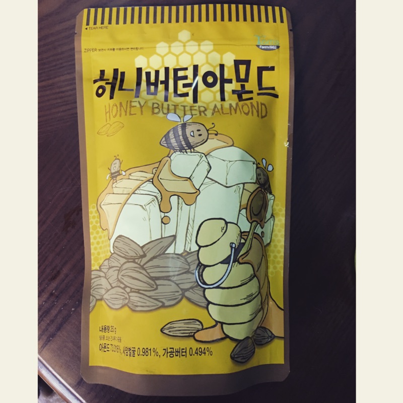 全新即期品出清✨韓國-蜂蜜奶油杏仁豆 (2019.05.22 到期)