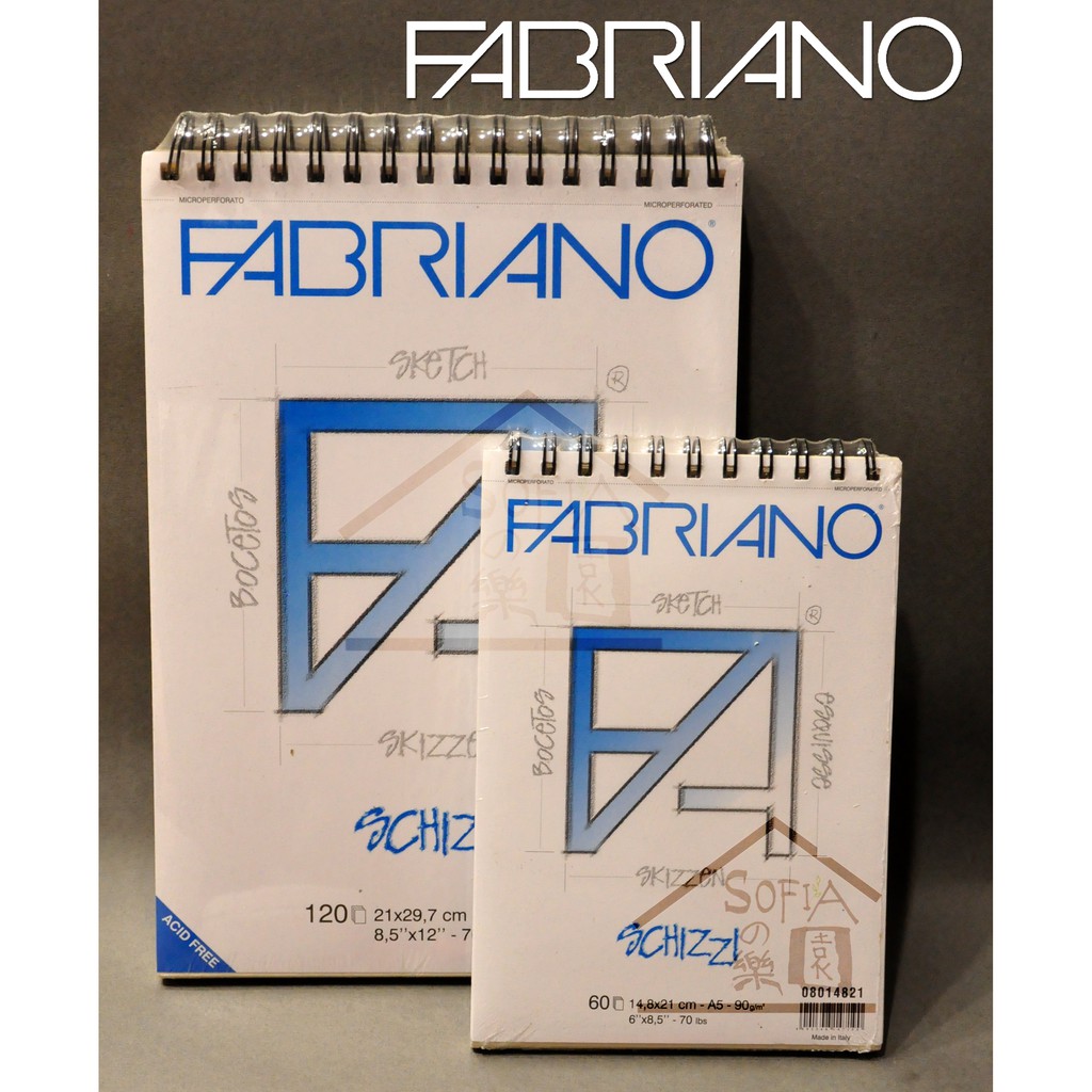 ◆SOFIAの樂園◆ 義大利 FABRIANO SCHIZZI 白皮 空白 素描本 （A5 / A4）120頁